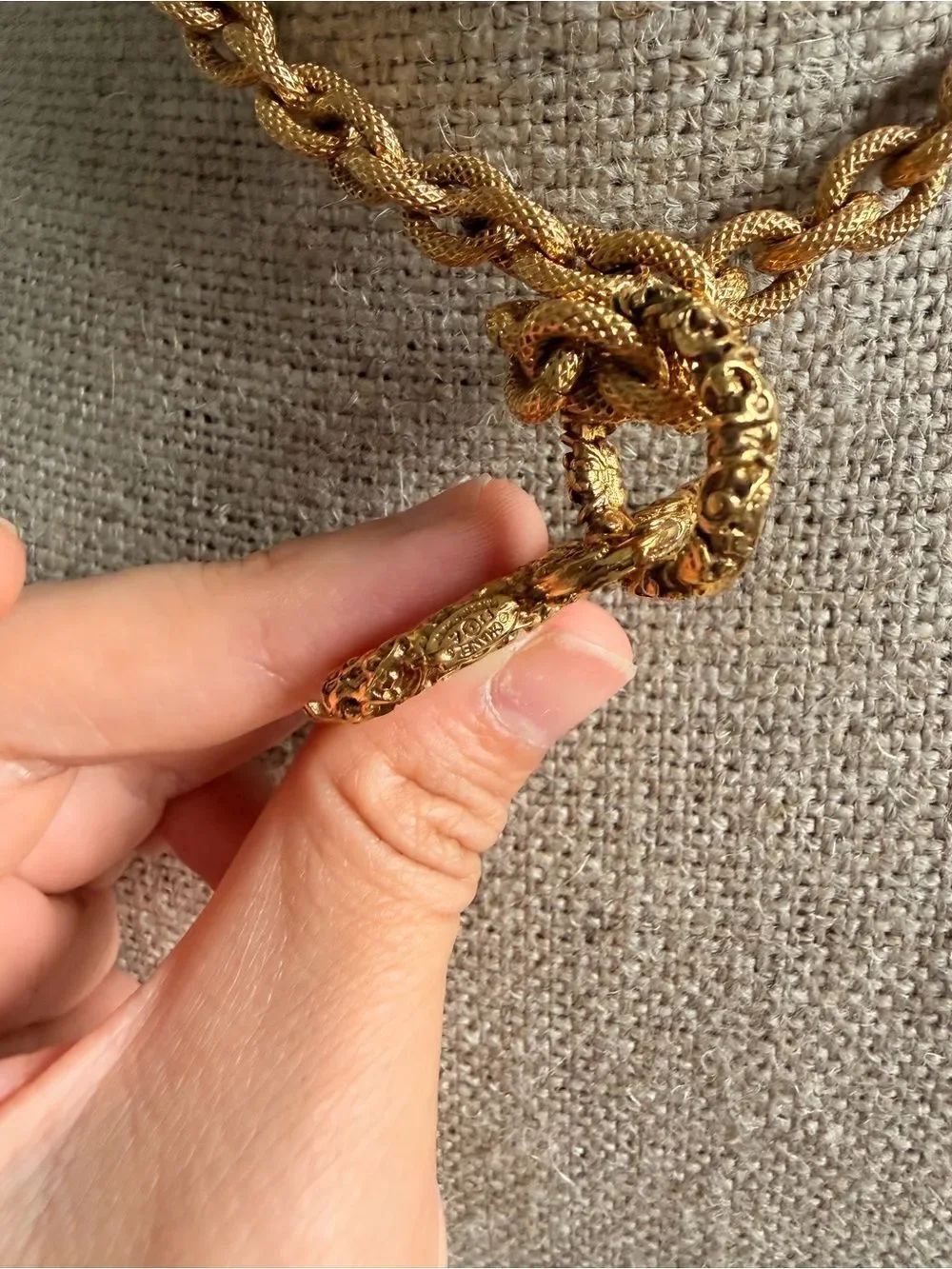 CHANEL Gold CC Pendant lava Necklace - Picture 5 of 6